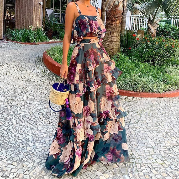 Women's Two Piece Outfits Flor - Romper Floral Print avaliação e preço
