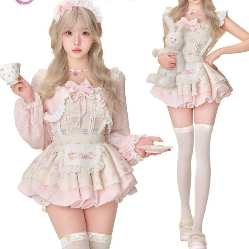 Japanese Sweet Lolita Style 3  - Crop Top Crochet avaliação e preço