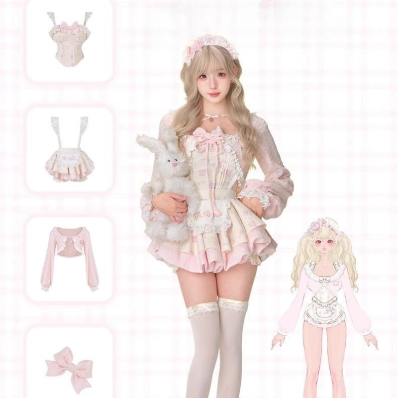 Japanese Sweet Lolita Style 3  - Crop Top Crochet avaliação e preço