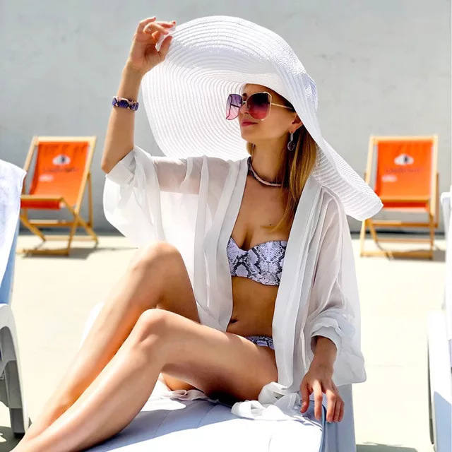 Oversized Beach Straw Hats for - Hat Floppy Wide avaliação e preço