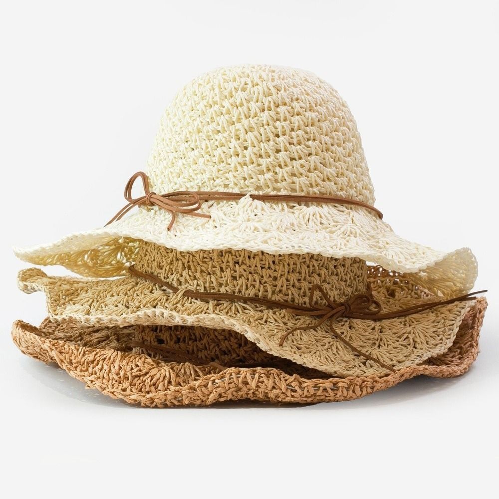 Handwoven Crochet Straw Hat Wi - Hat Floppy Wide avaliação e preço