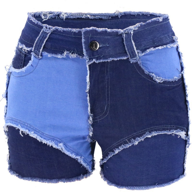 Fashion Mid-Waist Slim Fit Tor - Shorts Denim Frayed avaliação e preço