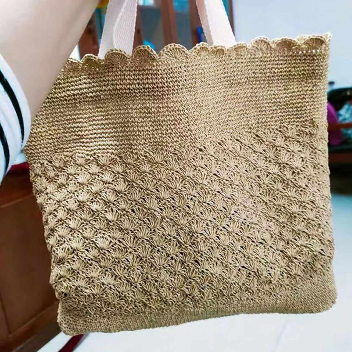 100g Raffia Straw Yarn Handmad - Crochet Bag Raffia avaliação e preço
