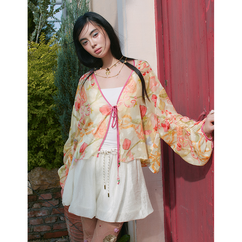 ELFSACK Floral Print Sheer Kim - Kimono Sheer Floral avaliação e preço