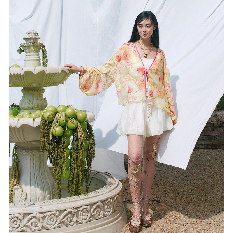 ELFSACK Floral Print Sheer Kim - Kimono Sheer Floral avaliação e preço