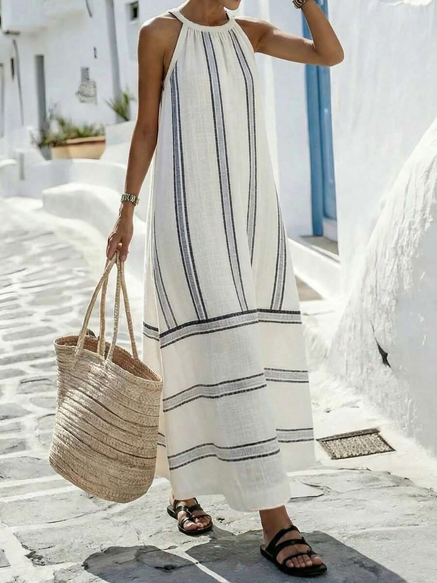 Women Sleeveless Halter Maxi D - Maxi Dress Halter avaliação e preço