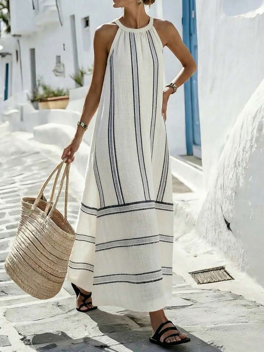 Women Sleeveless Halter Maxi D - Maxi Dress Halter avaliação e preço