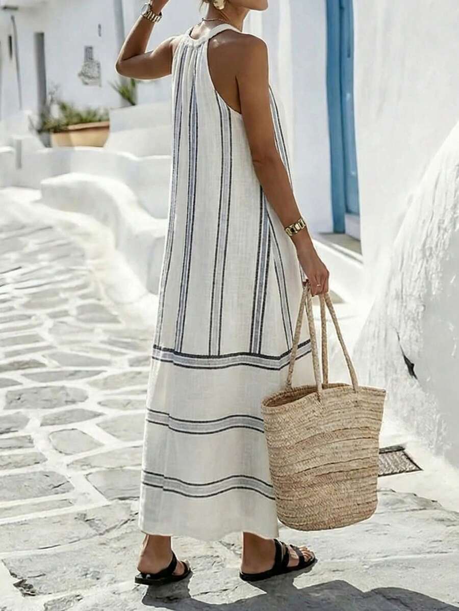 Women Sleeveless Halter Maxi D - Maxi Dress Halter avaliação e preço