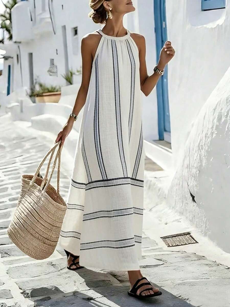 Women Sleeveless Halter Maxi D - Maxi Dress Halter avaliação e preço