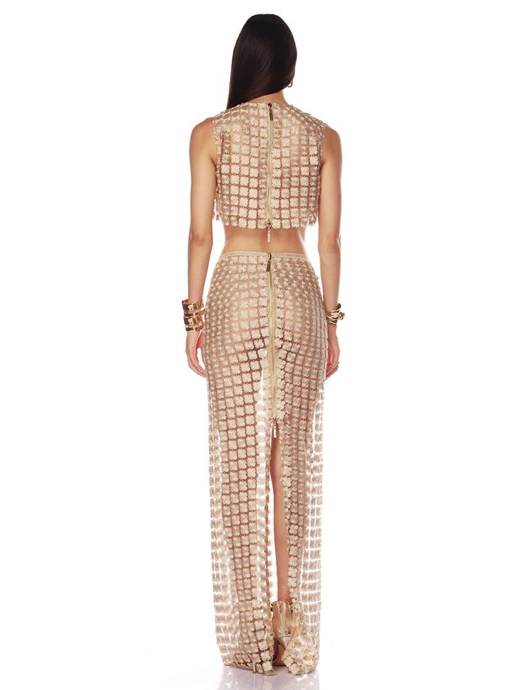 VC Stylish Beige Sleeveless Cr - Crop Top Crochet avaliação e preço