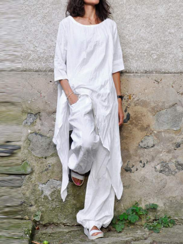 2024 Summer New Fashion Casual - Linen Pant Wide avaliação e preço