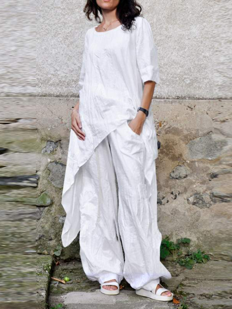 2024 Summer New Fashion Casual - Linen Pant Wide avaliação e preço