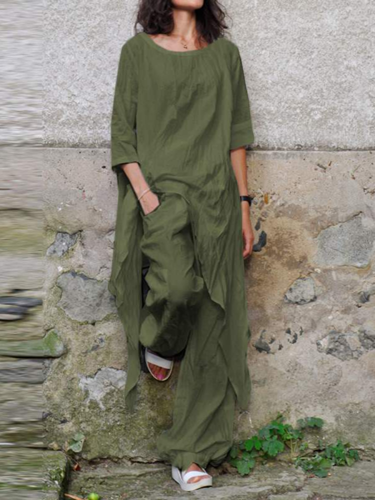 2024 Summer New Fashion Casual - Linen Pant Wide avaliação e preço