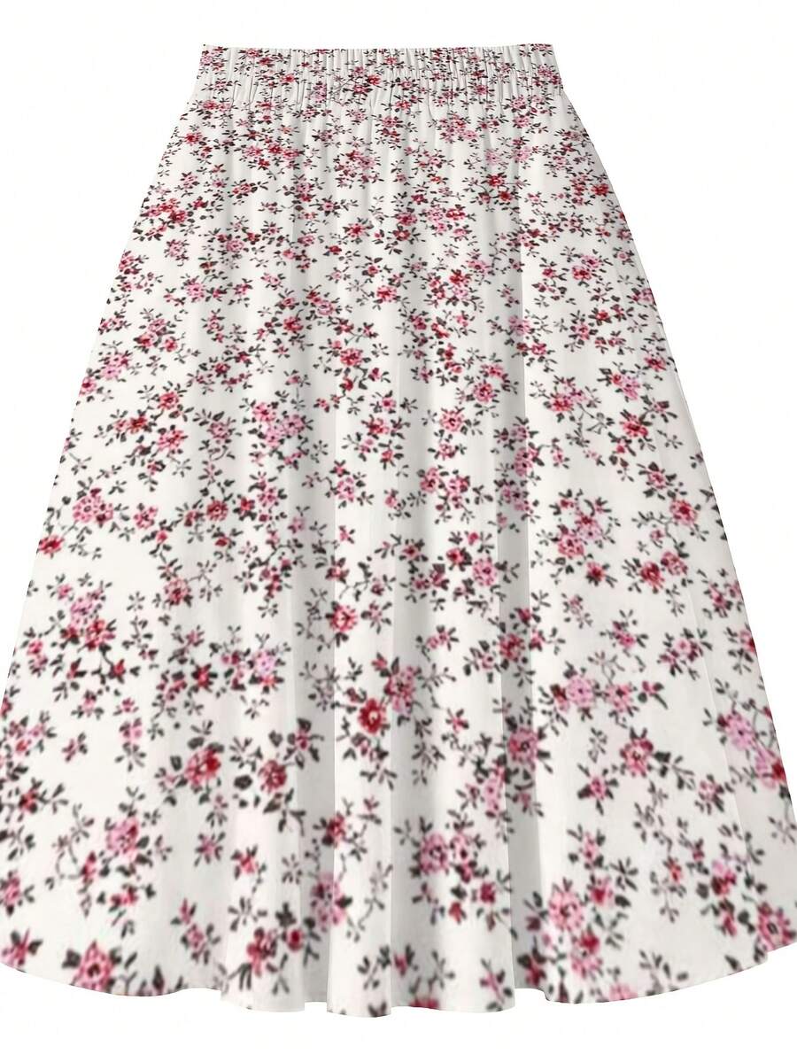 Oversized Floral Midi Skirt Pi - Midi Skirt Floral avaliação e preço