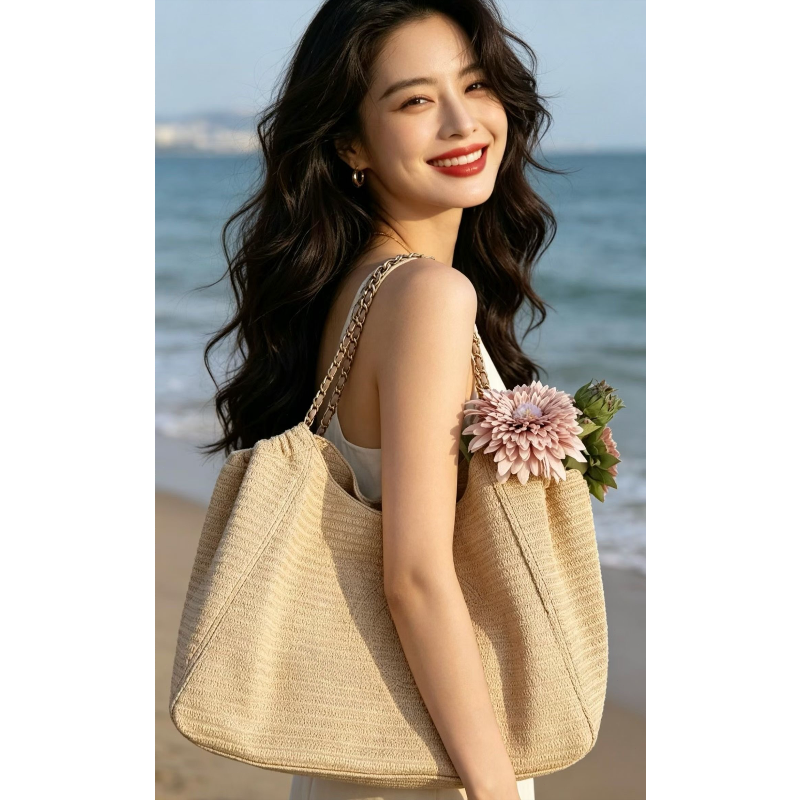 Chain Raffia 2026 Summer Beach - Tote Bag Beach avaliação e preço