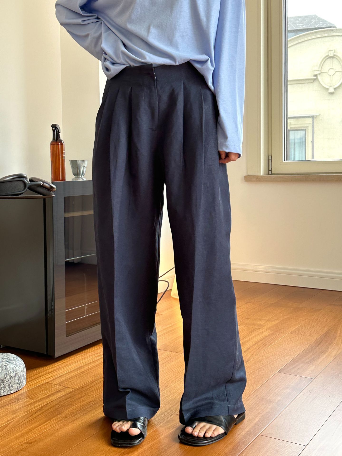 Casual Linen Wide Leg Pants Pl - Linen Pant Wide avaliação e preço