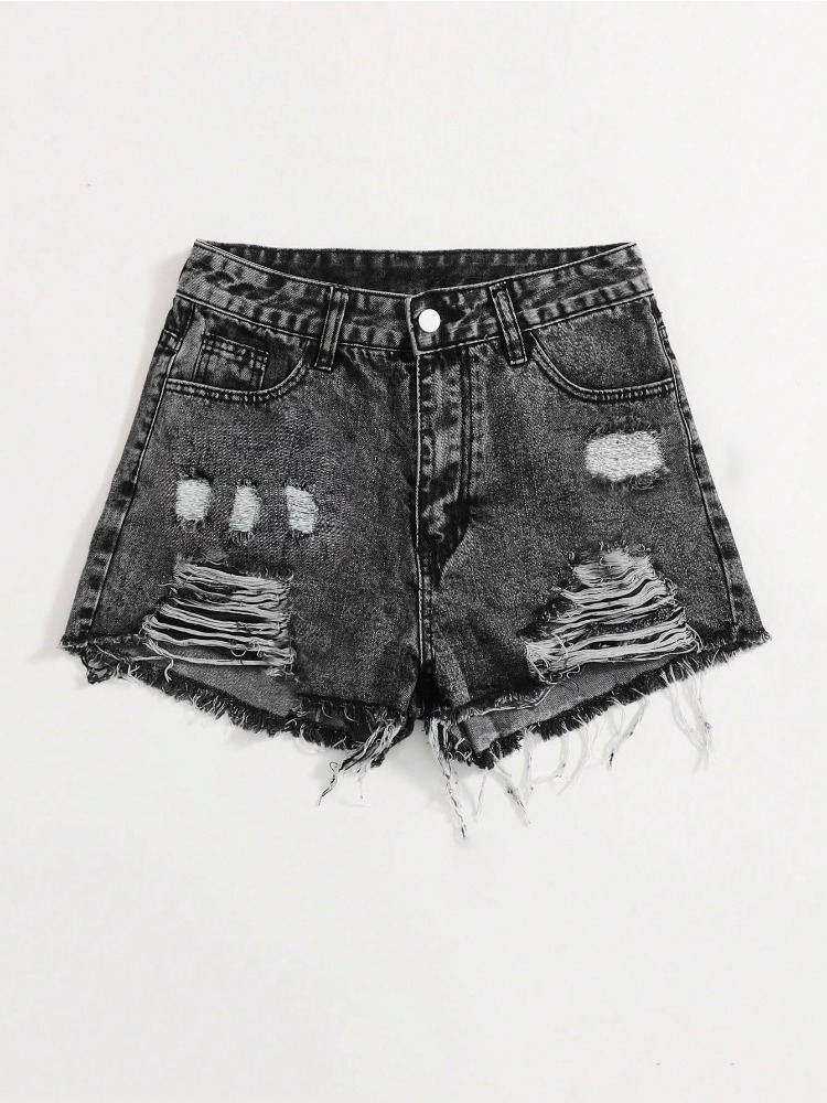 2026 New Vintage Washed Denim  - Shorts Denim Frayed avaliação e preço