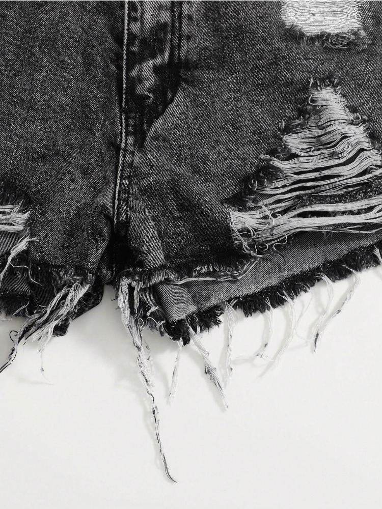 2026 New Vintage Washed Denim  - Shorts Denim Frayed avaliação e preço