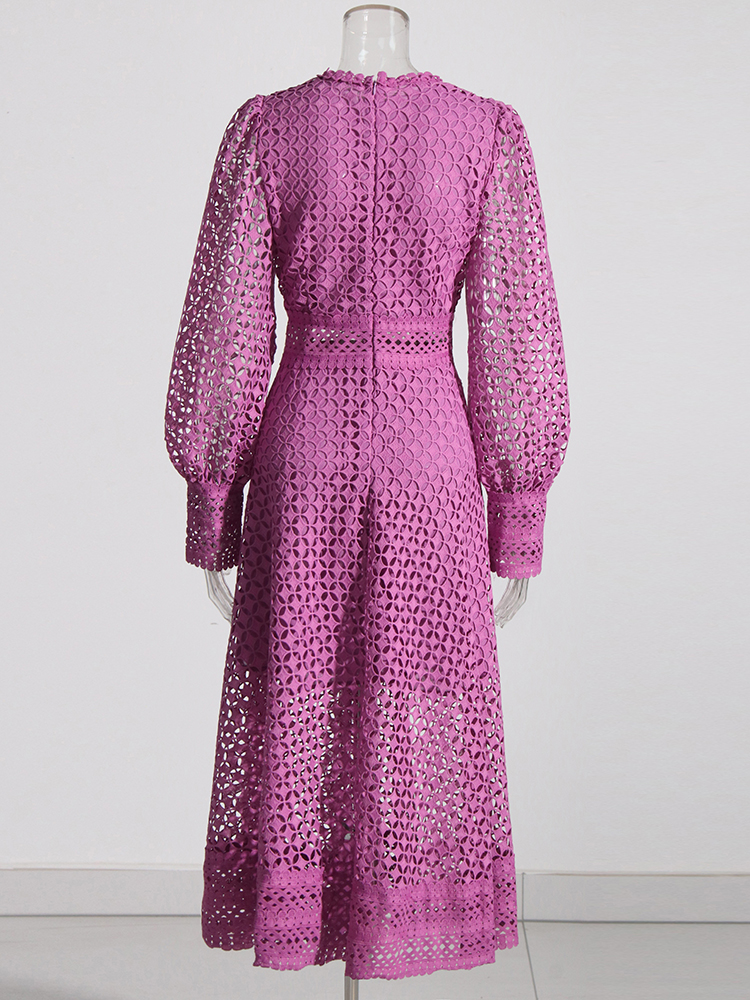 TWOTWINSTYLE Embroidery Cut Ou - Linen Dress Wrap avaliação e preço