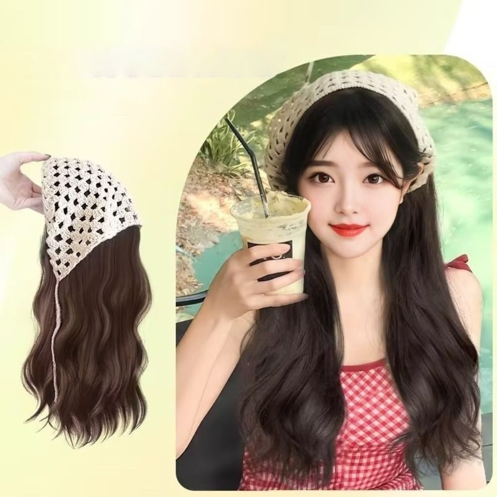 Fashion 65CM Wig Triangle Head - Headband Summer Knit avaliação e preço