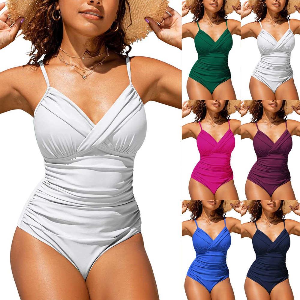 Woman Bikini Tankini Swimsuit  - Swimsuit Bikini Ruched avaliação e preço