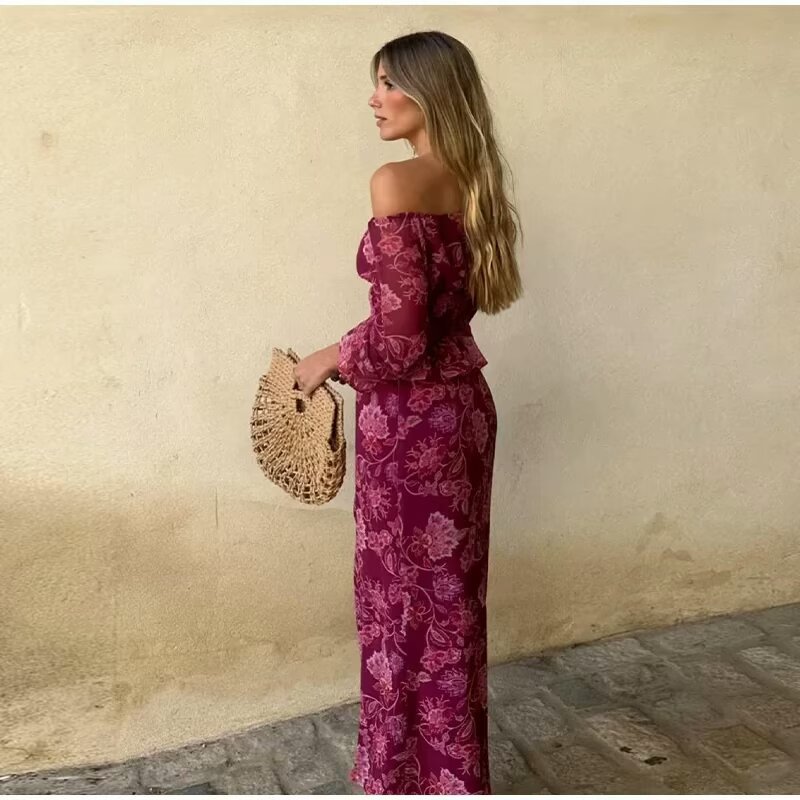 Women's Fashion Printed Off-Sh - Blouse Off Shoulder avaliação e preço