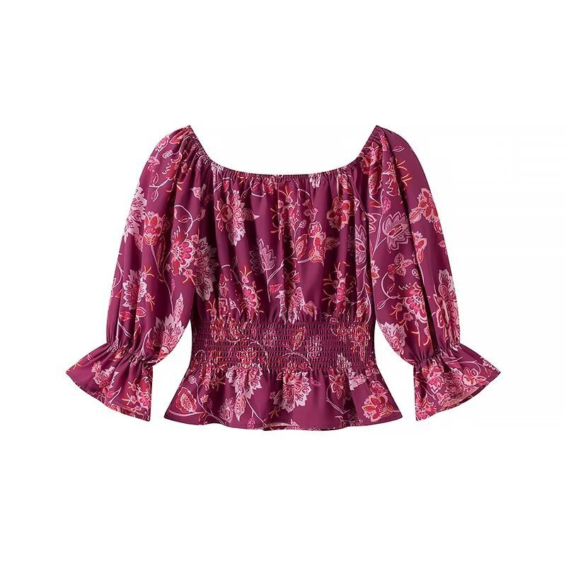 Women's Fashion Printed Off-Sh - Blouse Off Shoulder avaliação e preço