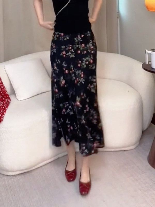Summer New High Waist Floral P - Midi Skirt Floral avaliação e preço