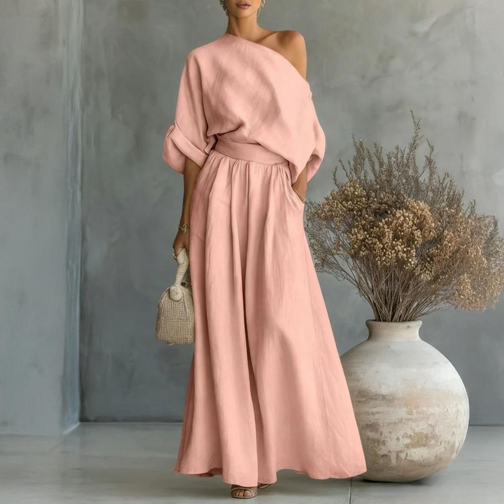 Women Blouse Pants Set Elegant - Blouse Off Shoulder avaliação e preço