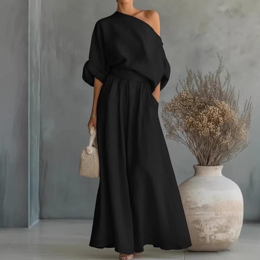 Women Blouse Pants Set Elegant - Blouse Off Shoulder avaliação e preço