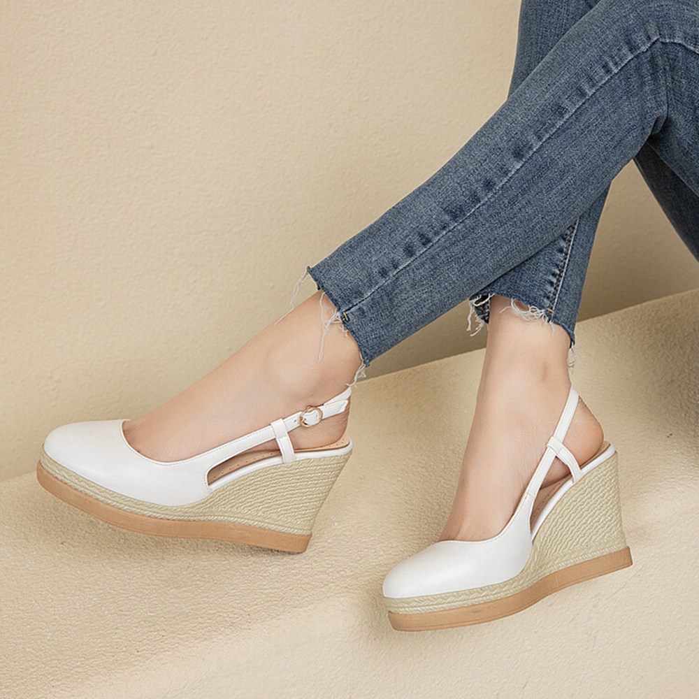 Women's T‑Strap Wedge Sandals  - Wedge Espadrille Women avaliação e preço