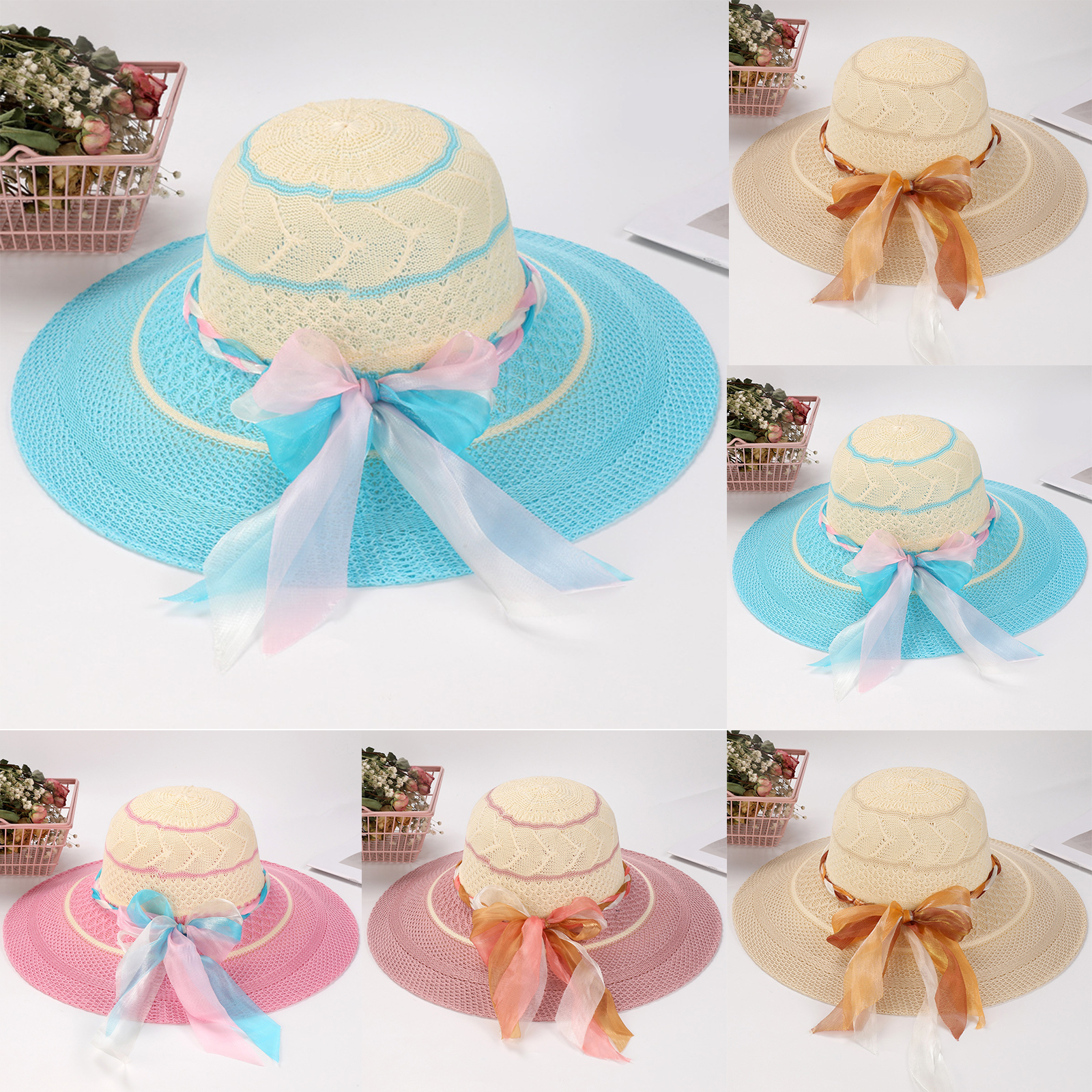 Women Bow Sun Hat Cloche Hat S - Hat Floppy Wide avaliação e preço