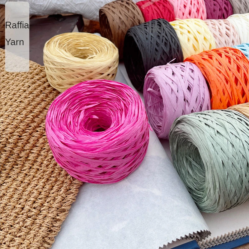 180m raffia Yarn paper Grass f - Crochet Bag Raffia avaliação e preço
