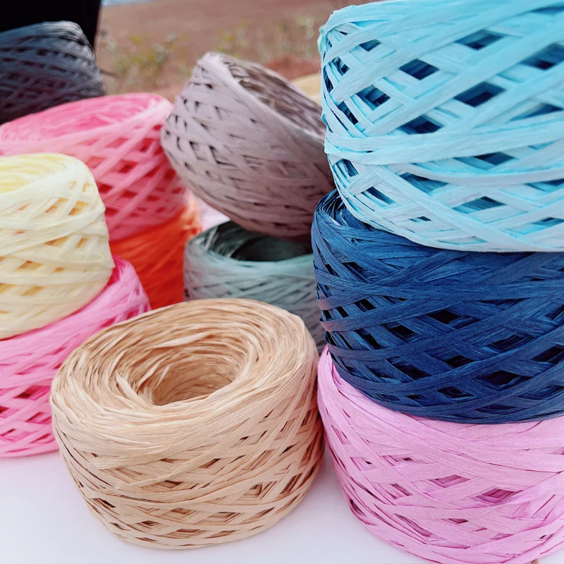 180m raffia Yarn paper Grass f - Crochet Bag Raffia avaliação e preço