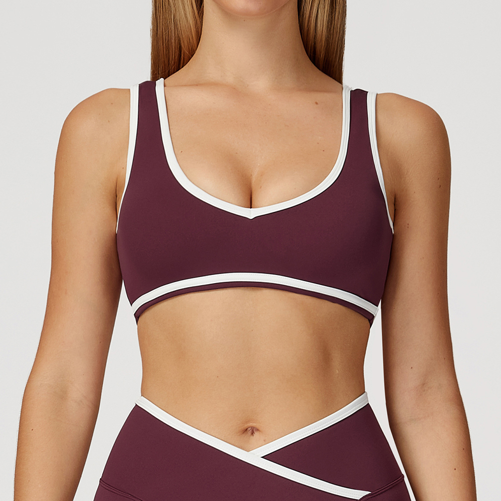 V-Neck Sports Bra Women Top Pu - Crop Top Crochet avaliação e preço