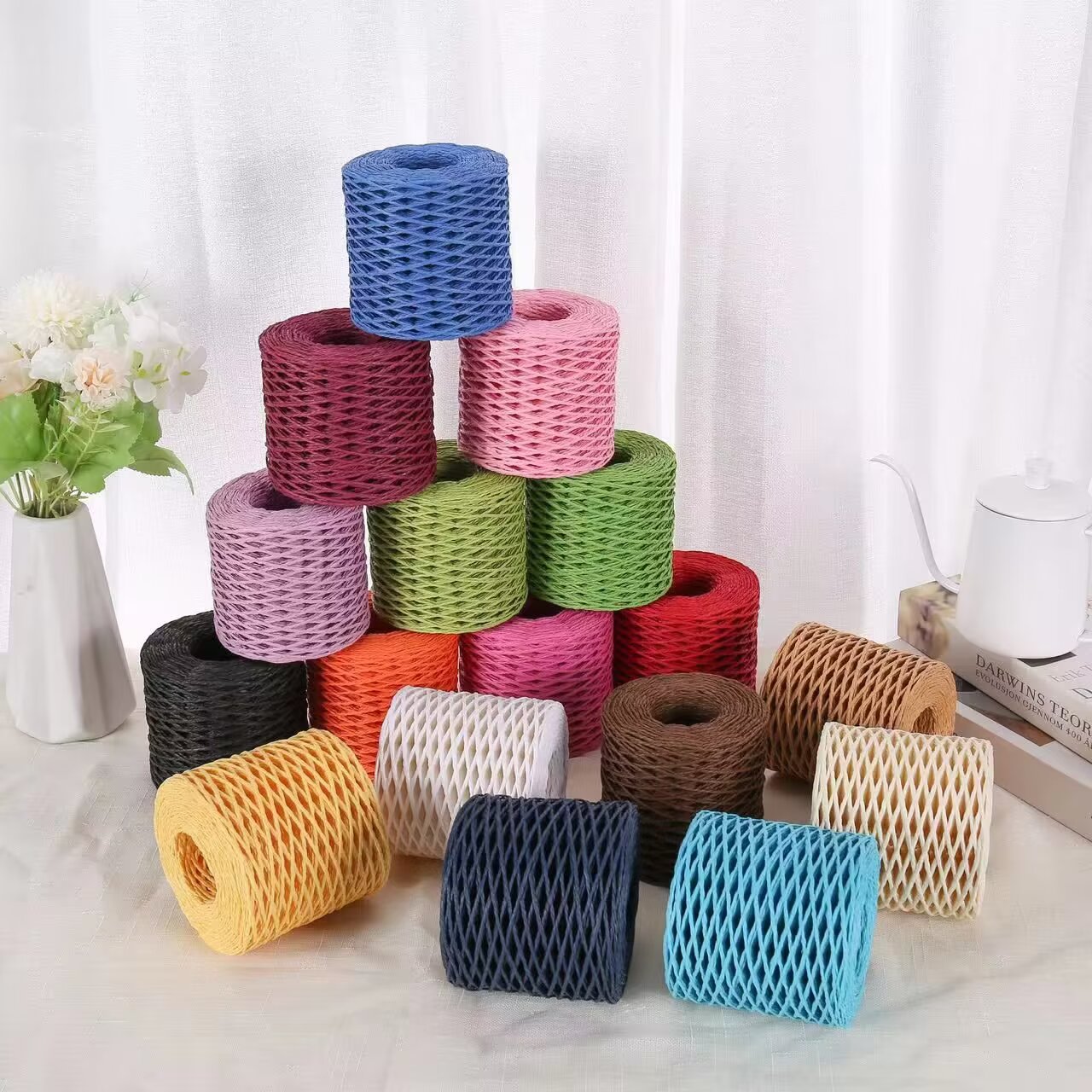 190g Raffia Yarn, Straw Paper  - Crochet Bag Raffia avaliação e preço