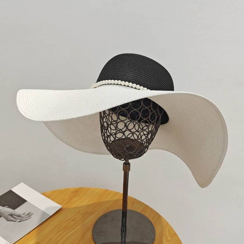 Two Tones Wide Brim Summer Hat - Hat Floppy Wide avaliação e preço