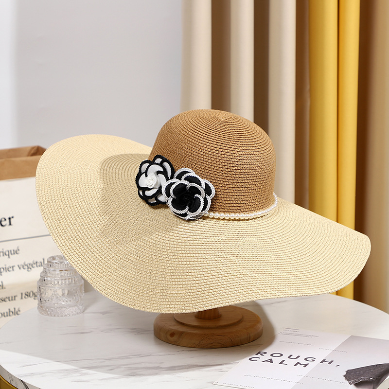 Two Tones Wide Brim Summer Hat - Hat Floppy Wide avaliação e preço