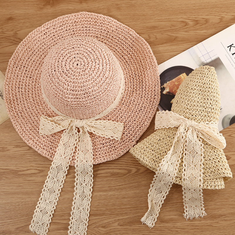 Lace Bow Sun Hat Women Summer  - Hat Floppy Wide avaliação e preço
