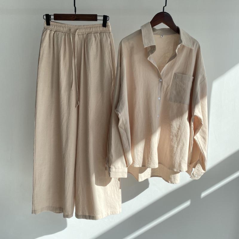 Women Cotton Linen 2 Piece Set - Linen Pant Wide avaliação e preço