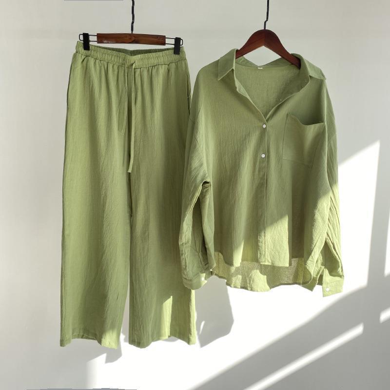 Women Cotton Linen 2 Piece Set - Linen Pant Wide avaliação e preço