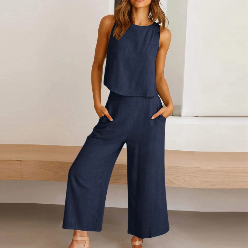 2025 New Summer Tops Cotton Li - Linen Pant Wide avaliação e preço