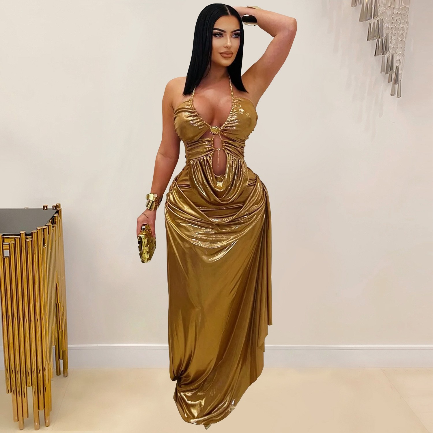 Prom Dress Evening Wedding Gue - Maxi Dress Halter avaliação e preço