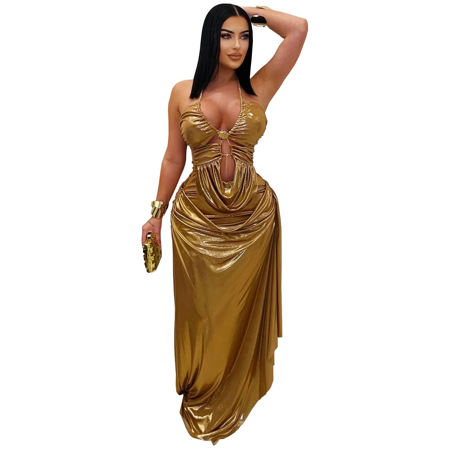 Prom Dress Evening Wedding Gue - Maxi Dress Halter avaliação e preço