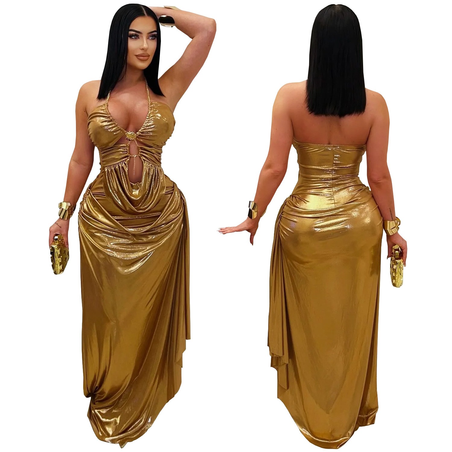 Prom Dress Evening Wedding Gue - Maxi Dress Halter avaliação e preço