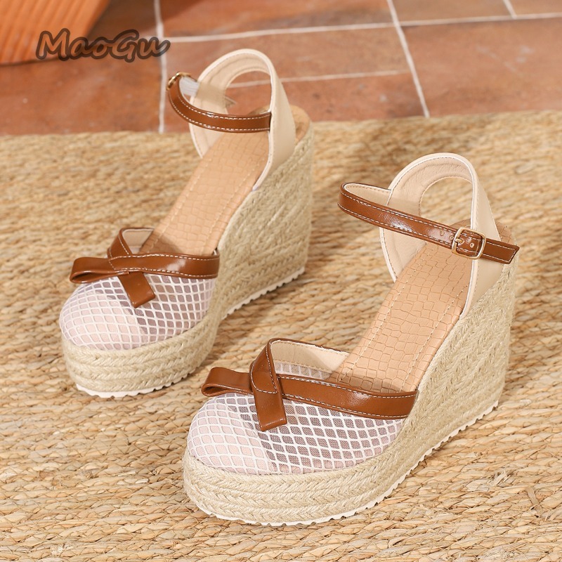Size42 Women's Mesh Bow Espadr - Wedge Espadrille Women avaliação e preço