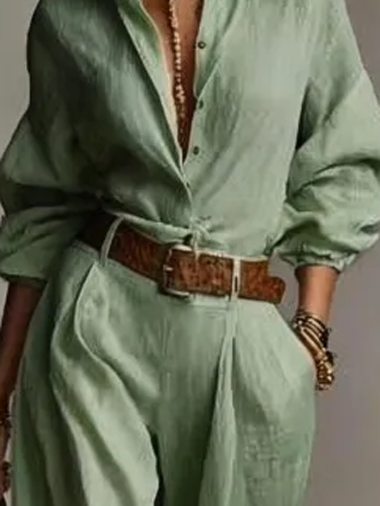 Spring Summer Temperament Soli - Linen Pant Wide avaliação e preço