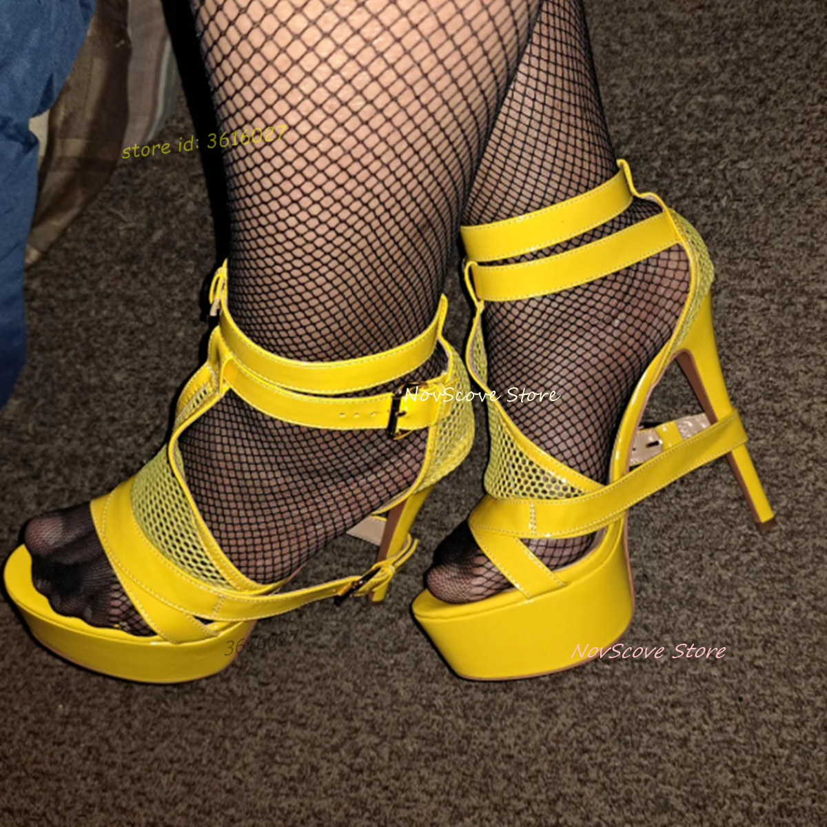 Yellow Open Toe Strappy Sandal - Sandal Strappy Heeled avaliação e preço