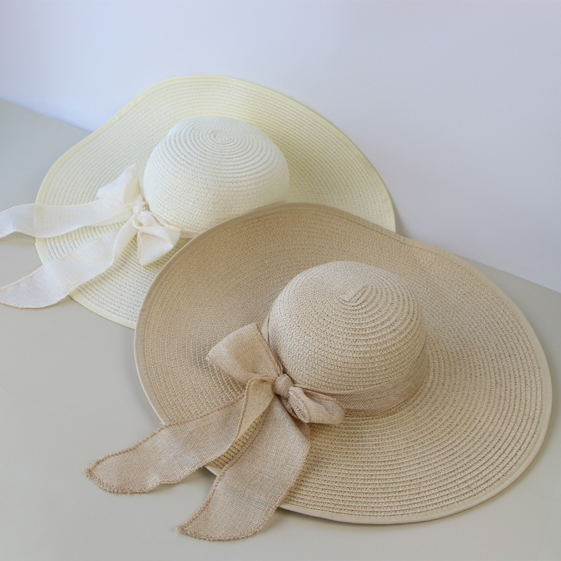 Summer Women Straw Hat Bowknot - Hat Floppy Wide avaliação e preço