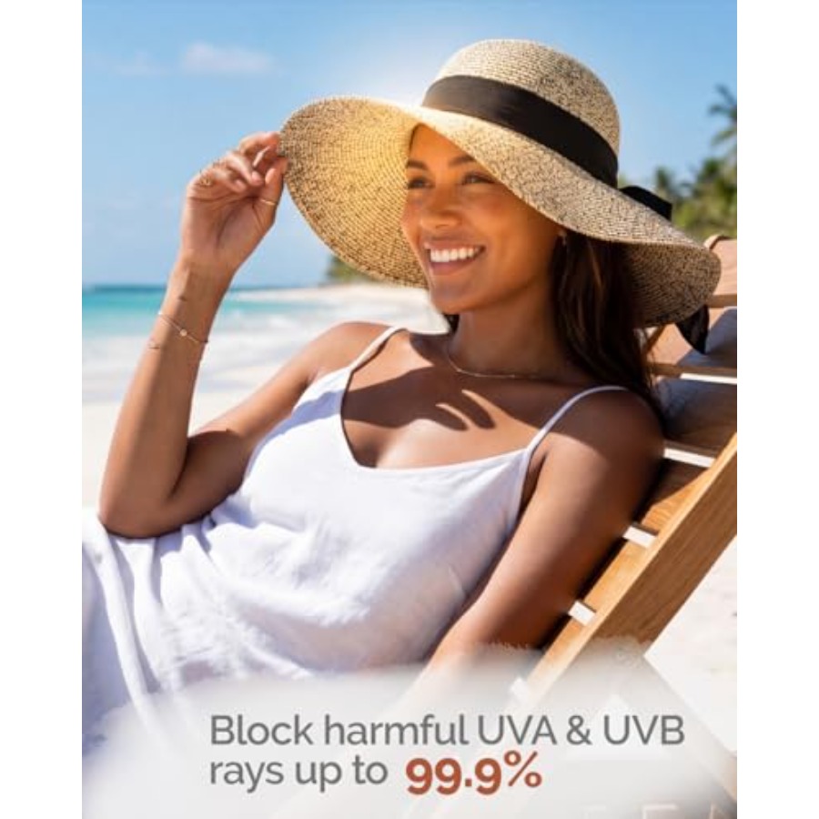 Hat Hut Wide Brim Beach Sun Ha - Hat Floppy Wide avaliação e preço